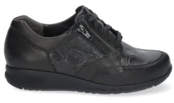 Veterschoenen<Durea - K plus - 6287 0728 - Zwart - Uitneembaar voetbed