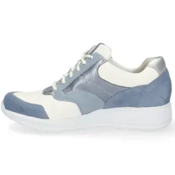 Veterschoenen<Durea - Wijdte E - 6279 1490 - Blauw - Stretch - Uitneembaar voetbed
