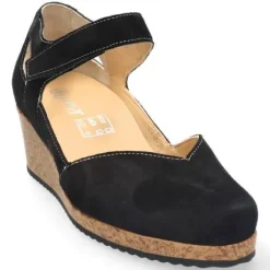 Bandschoenen<Durea - Wijdte E - 5752 7448 - Zwart - Uitneembaar voetbed