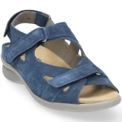 Sandalen<Durea - Wijdte E - 7376 - Blauw - UItneembaar Voetbed