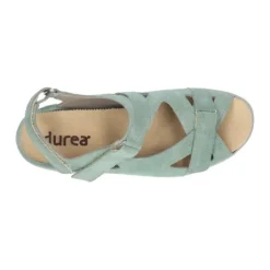 Sandalen<Durea - Wijdte E - 7376 - Mintgroen - Uitneembaar Voetbed