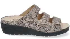 Slippers<Durea - Wijdte E - 7369 - Taupe - Uitneembaar Voetbed