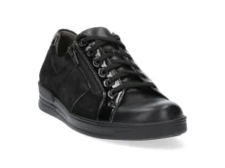 Veterschoenen<Durea - Wijdte E - 6224 - Zwart - Uitneembaar voetbed