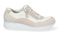 Veterschoenen<Durea - Wijdte E - Off White - 6263 - Uitneembaar Voetbed