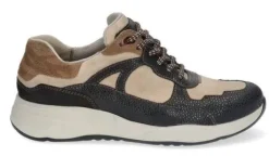 Veterschoenen<Durea - Wijdte G - 6283 0776 - Bruin beige combi - Uitneembaar voetbed