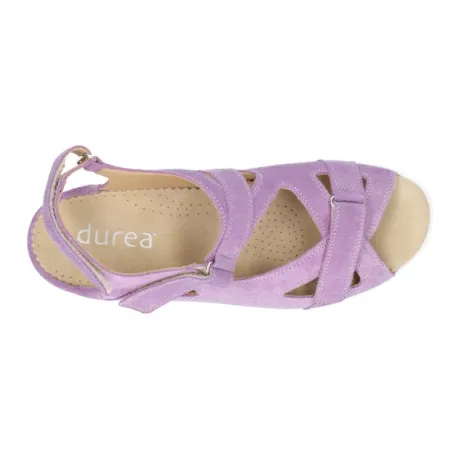 Sandalen<Durea - Wijdte G - 7419 - Lila - Uitneembaar Voetbed