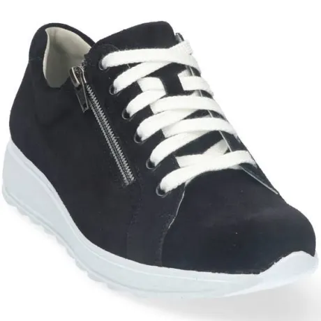 Veterschoenen<Durea - Wijdte G - 6239 7448 - Zwart - Uitneembaar voetbed