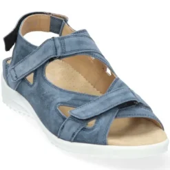 Sandalen<Durea - Wijdte G - 7419 - Blauw - Uitneembaar Voetbed
