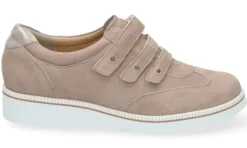 Klittenbandschoenen<Durea - Wijdte G - Taupe - Uitneembaar voetbed