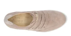 Klittenbandschoenen<Durea - Wijdte G - Taupe - Uitneembaar voetbed