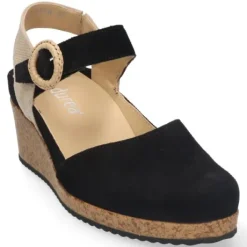 Sandalen<Durea - Wijdte H - 5919 1007 - Zwart - Uitneembaar voetbed