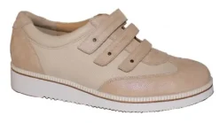 Klittenbandschoenen<Durea - Wijdte H - 6258 511 - Beige - Uitneembaar voetbed