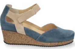 Bandschoenen<Durea - Wijdte H - 5752 0985 - Blauw - Uitneembaar voetbed