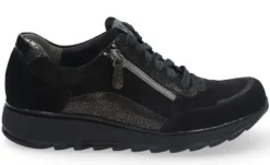 Veterschoenen<Durea - Wijdte H - 6263 1137 - Zwart - uitneembaar voetbed