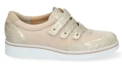 Klittenbandschoenen<Durea - Wijdte H - 6258 - Beige - Uitneembaar voetbed