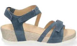 Sandalen<Durea - Wijdte H - 7421 - Blauw - Uitneembaar Voetbed