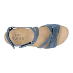 Sandalen<Durea - Wijdte H - 7421 - Blauw - Uitneembaar Voetbed