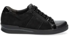 Veterschoenen<Durea - Wijdte H - 6224 - Zwart - Uitneembaar voetbed