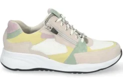 Veterschoenen<Durea - Wijdte H - Beige met Pastel - 6295 - Uitneembaar Voetbed