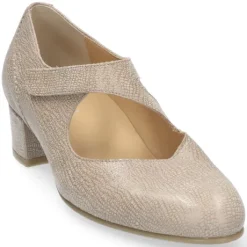 Bandschoenen<Durea - Wijdte H - Taupe - 5755 - Uitneembaar Voetbed