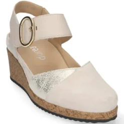 Sandalen<Durea - Wijdte K - 5920 1547 - Beige - Uitneembaar voetbed
