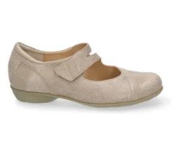Bandschoenen<Durea - Wijdte K - 5737 0826 - Beige - Uitneembaar voetbed