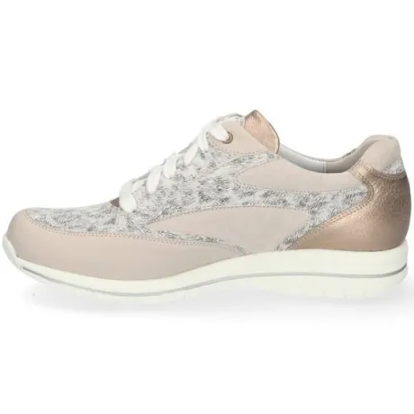 Veterschoenen<Durea - wijdte K - 6148 1486 - Beige - Uitneembaar voetbed