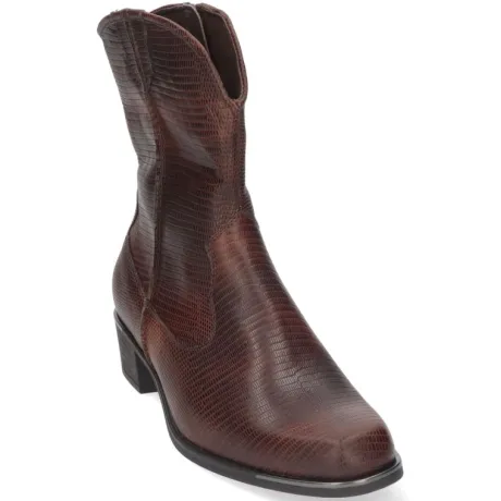 Korte Halfhoge Laarzen<Durea - Wijdte K - 9753 1268 - Bruin - Uitneembaar voetbed