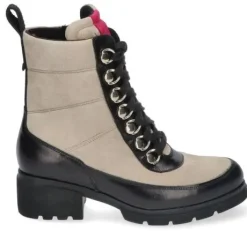 Boots<Durea - Wijdte K - 9788 0789 - Zwart/Beige - Uitneembaar voetbed