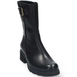 Korte Halfhoge Laarzen<Durea - Wijdte K - 9802 9810 - Zwart - Uitneembaar voetbed