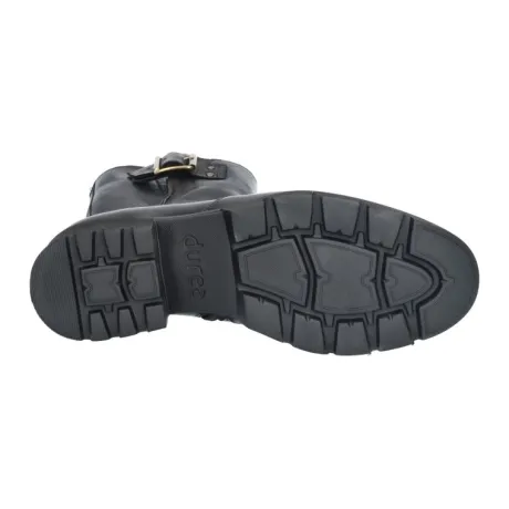 Korte Halfhoge Laarzen<Durea - Wijdte K - 9802 9810 - Zwart - Uitneembaar voetbed