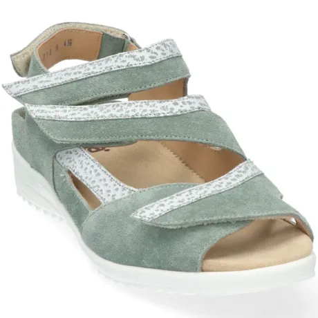 Sandalen<Durea - Wijdte K - 7413 - Groen - Uitneembaar Voetbed