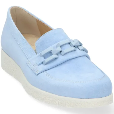 Instapschoenen<Durea - Wijdte K - 5754 - Licht Blauw - Uitneembaar voetbed