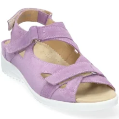 Sandalen<Durea - Wijdte K - 7419 - Lila - Uitneembaar Voetbed