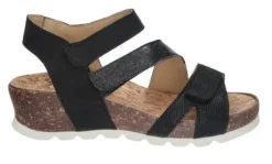 Sandalen<Durea - Wijdte K - 7405 - Zwart - Uitneembaar Voetbed