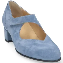 Bandschoenen<Durea - Wijdte K - Blauw - 5755 - Uitneembaar Voetbed