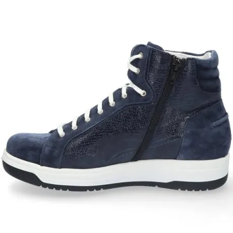 Boots<Durea - Wijdte K plus - 9784 0879 - Blauw - Uitneembaar voetbed