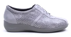 Veterschoenen<Durea - Wijdte M plus - 6095 - Licht Grijs - Uitneembaar voetbed