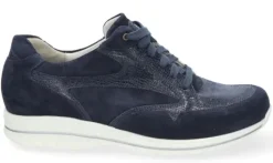 Veterschoenen<Durea City Walker- -Wijdte K - 6148 - Blauw - Uitneembaar voetbed