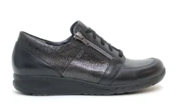 Veterschoenen<Durea Go - Wijdte E - 6219 - Zwart - Uitneembaar voetbed