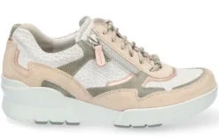 Veterschoenen<Durea Go - Wijdte K - 6252 - Beige - Uitneembaar voetbed