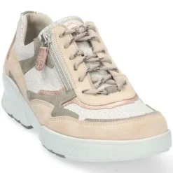Veterschoenen<Durea Go - Wijdte K - 6252 - Beige - Uitneembaar voetbed