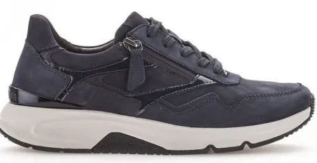 Veterschoenen<Gabor - Rolling Soft - Wijdte G - 38.896 46 - Blauw - Uitneembaar voetbed
