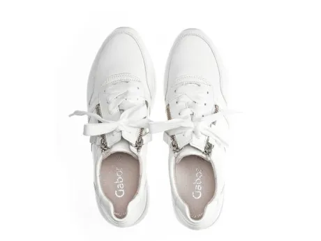 Veterschoenen<Gabor - Wijdte F - 23.420.21 - Wit - Uitneembaar voetbed