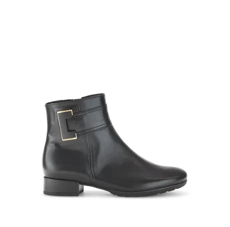 Korte Halfhoge Laarzen<Gabor - Wijdte H - 52.712 57 - Zwart - Uitneembaar voetbed