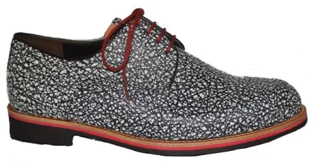 Veterschoenen<Gijs - Wijdte K - 2017 0783 - Zwart met wit - Uitneembaar voetbed