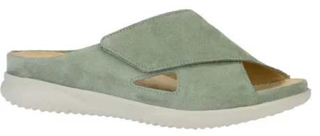 Slippers<Hartjes - Wijdte G - 1221116 - Khaki suede - Uitneembaar voetbed