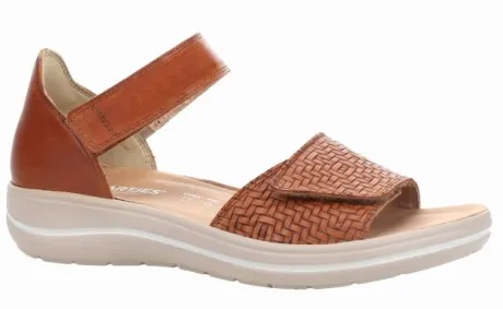 Sandalen<Hartjes - Wijdte G - Pop - 132 2102 - Cognac - Uitneembaar voetbed