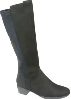 Laarzen<Hartjes - Wijdte G - 15492 Zwart - Uitneembaar voetbed - Schacht ca 38 cm