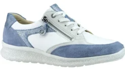 Veterschoenen<Hartjes - Wijdte K - 162.1608 - Wit met jeans - Uitneembaar voetbed